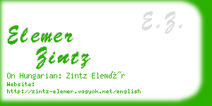 elemer zintz business card